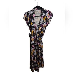 Diane von Furstenberg Maternity Wrap Dress M 100% Silk Julianetta Print Cap Slv